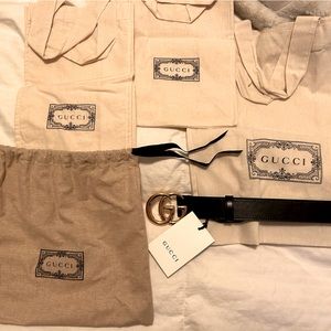 NWT Gucci Marmont Shiny Buckle Leather Belt